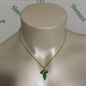 Neon Tuesday Necklace Lord Of The Rings Lorien Leaf Jewelry Gold Tone LOTR